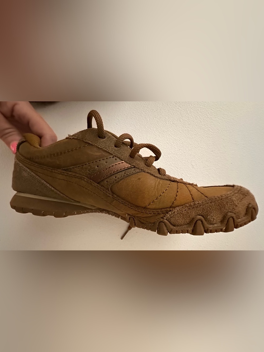 Brown Suede Athletic Sketchers with Copper Accent - Picture 7 of 9